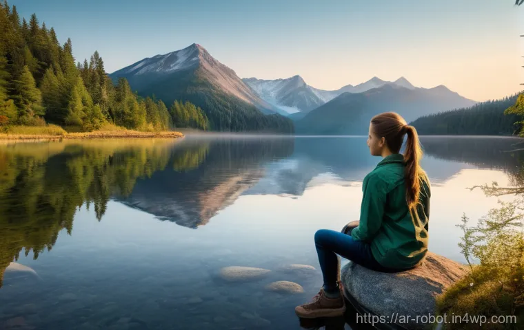 가정에서 사용하는 로봇의 종류 - Prompt 1: Lakeside Serenity at Dawn**